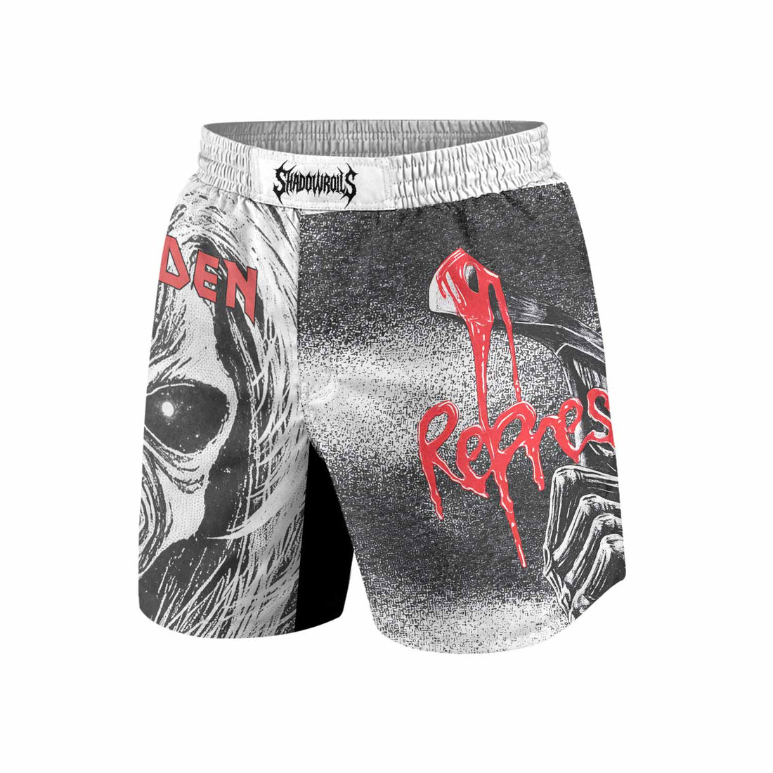 Iron Maiden Killers Grappling Shorts - front and back view