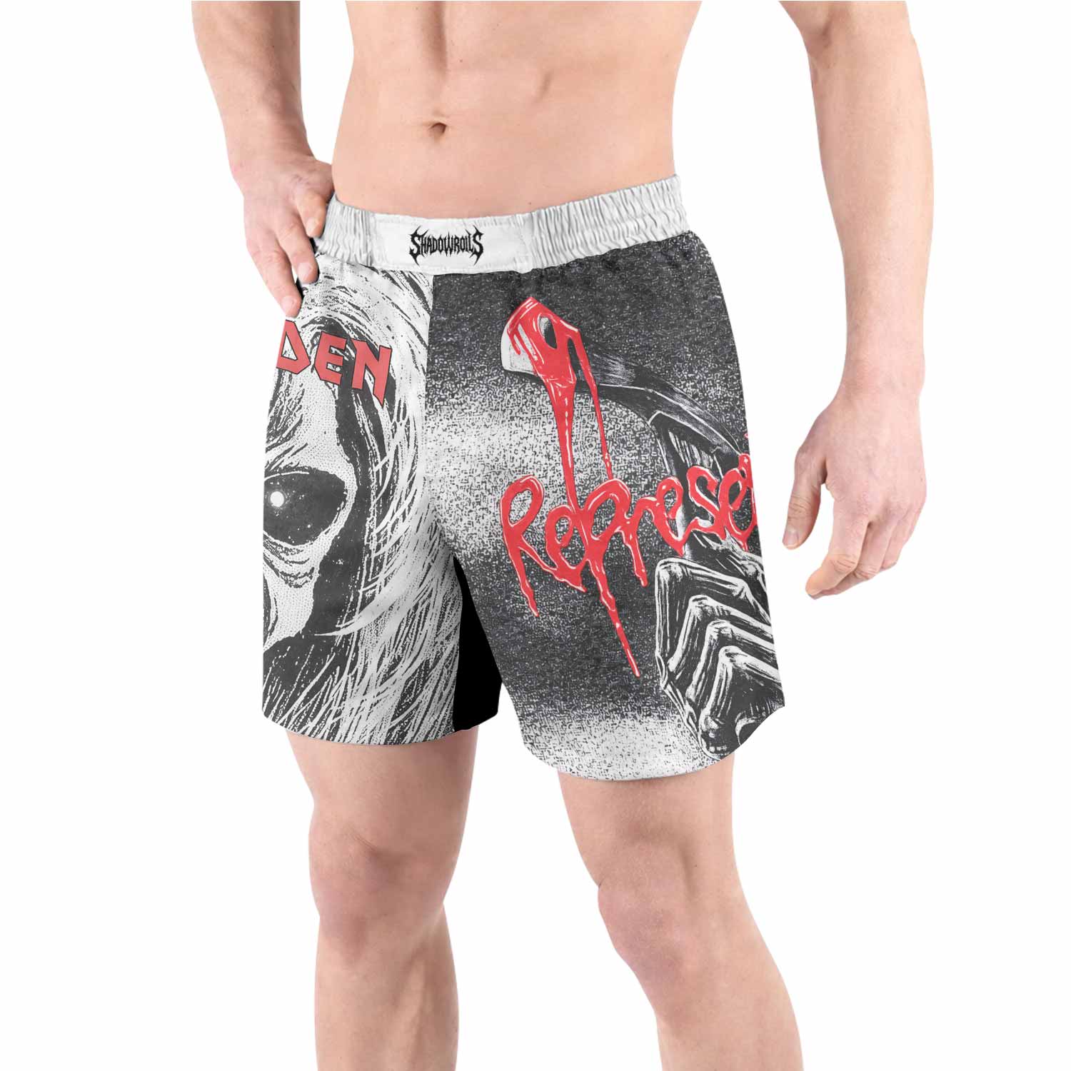 Iron Maiden Killers Grappling Shorts - front view lifestyle