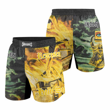 Iron Maiden Holy Smoke Grappling Shorts - front and back view