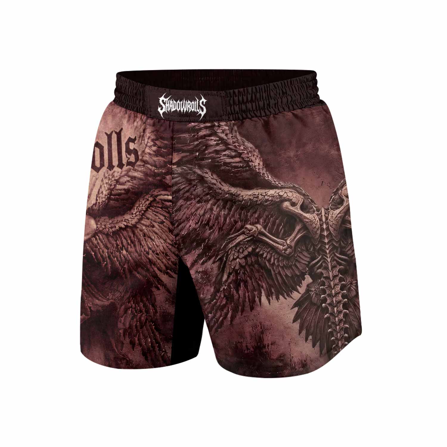 Bones of Grace Dark Angel Grappling Shorts - front view mockup