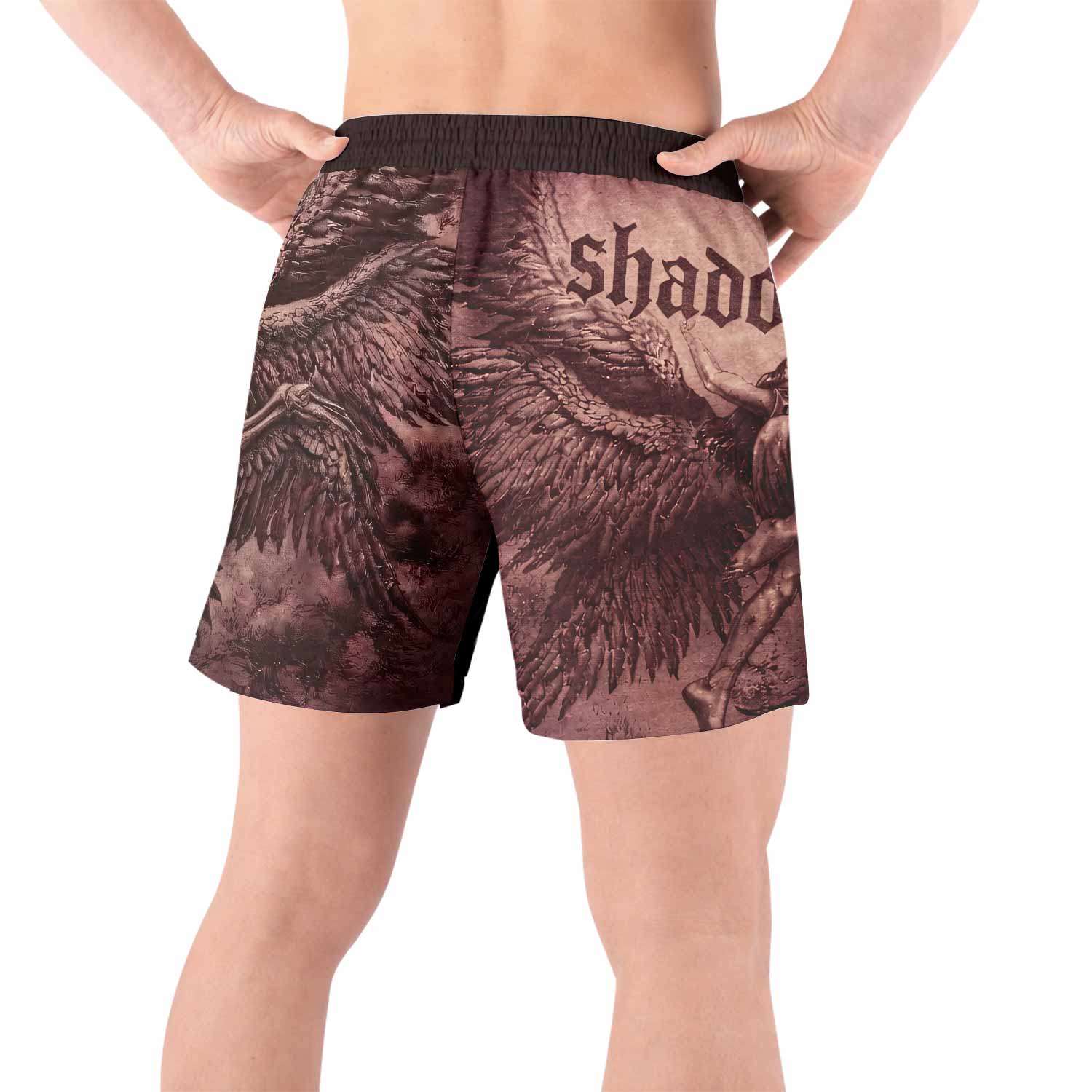 Bones of Grace Dark Angel Grappling Shorts - back view lifestyle