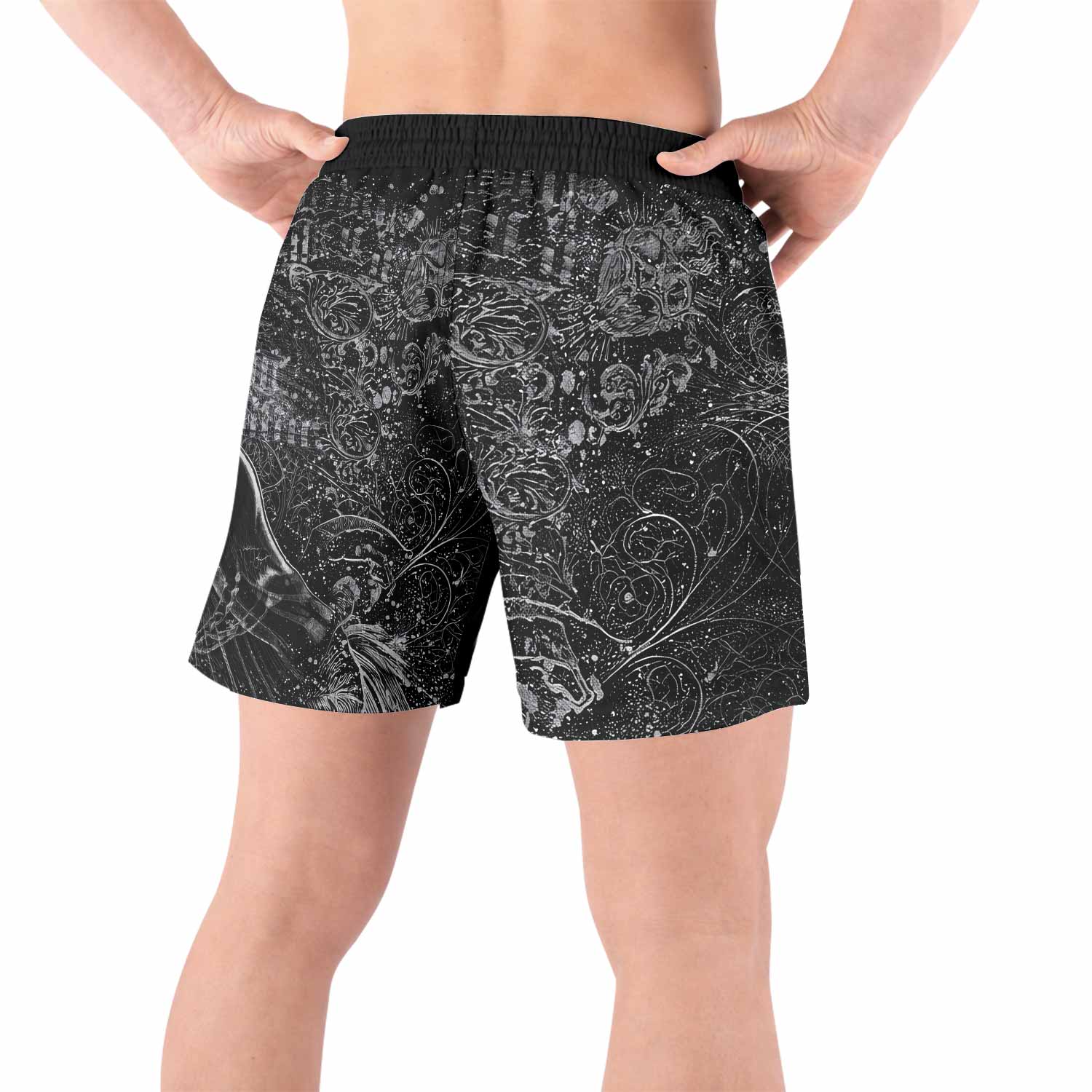 Virgin Mary Grappling Shorts - back view lifestyle