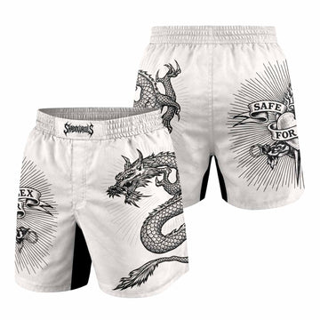 Dragon Tattoo Grappling Shorts - front and back view