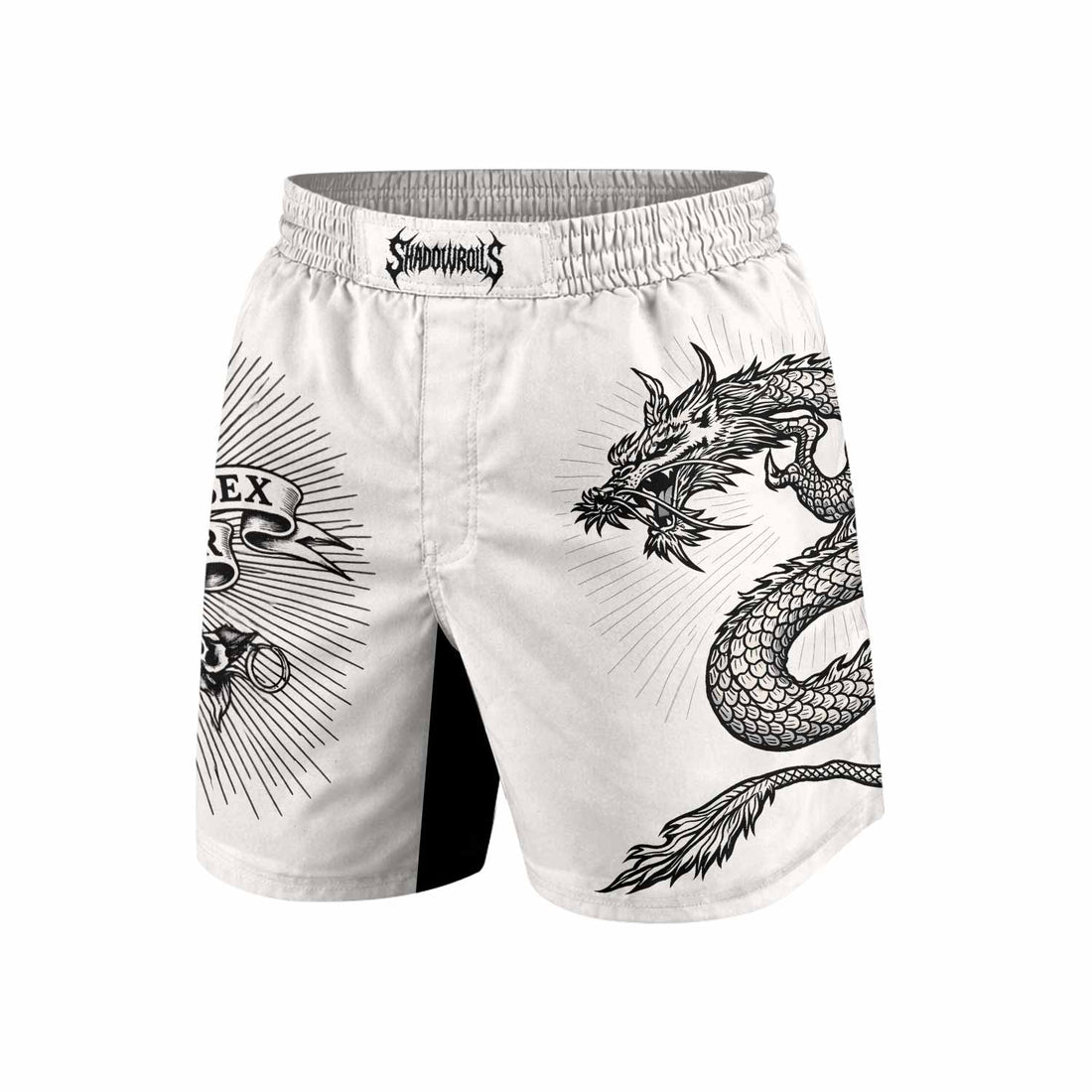 Dragon Tattoo Grappling Shorts - front and back view