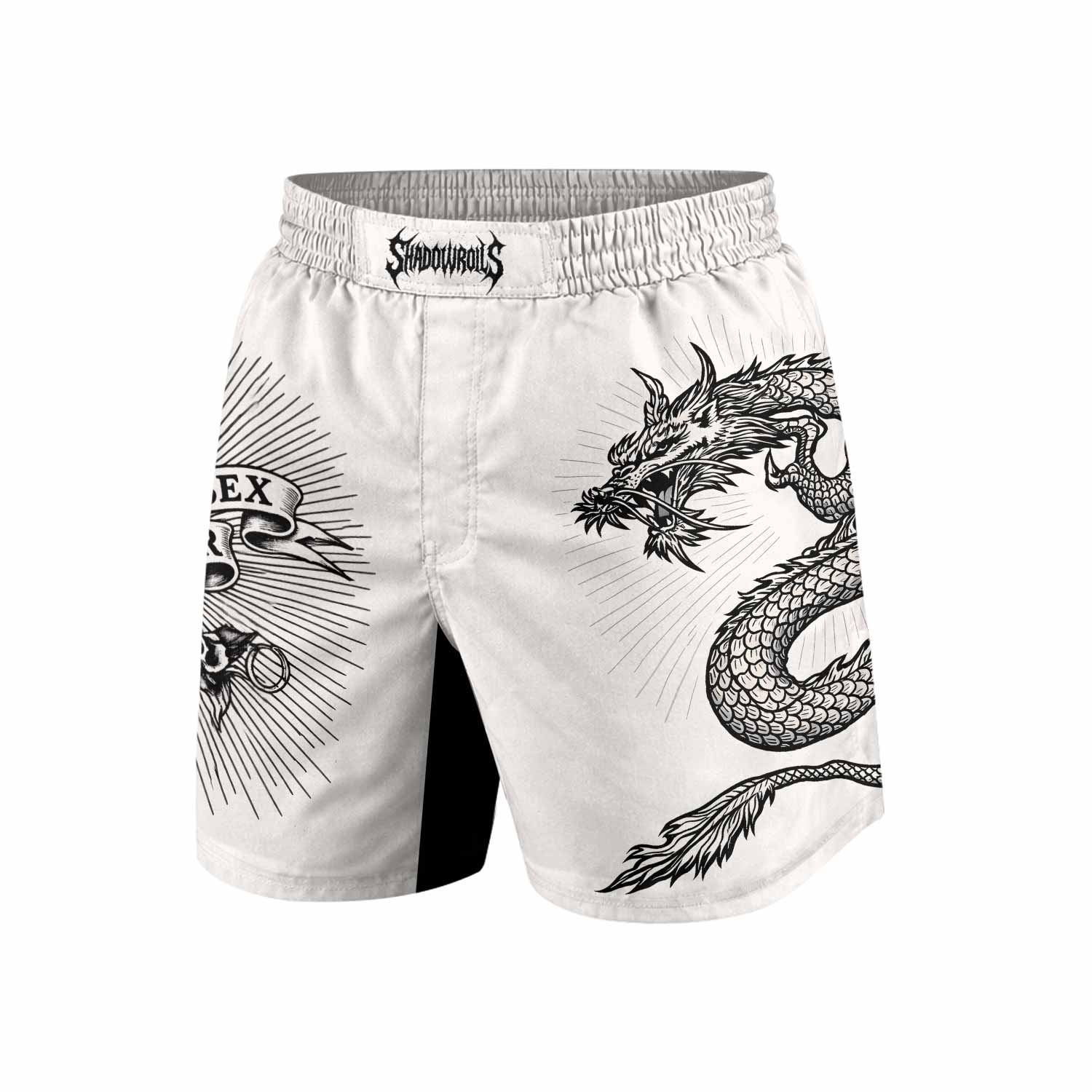 Dragon Tattoo Grappling Shorts - front view mockup