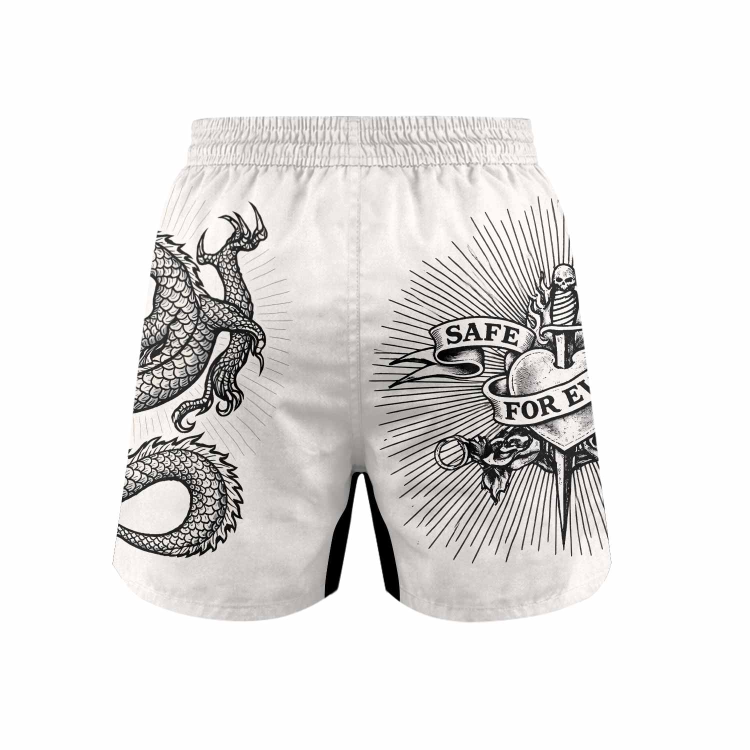 Dragon Tattoo Grappling Shorts - back view mockup