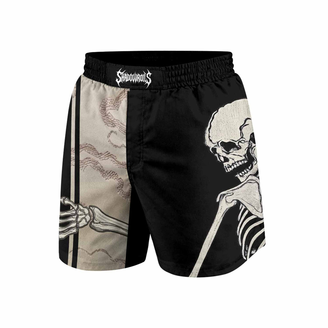 Bare Bones Skeleton Grappling Shorts - front and back view