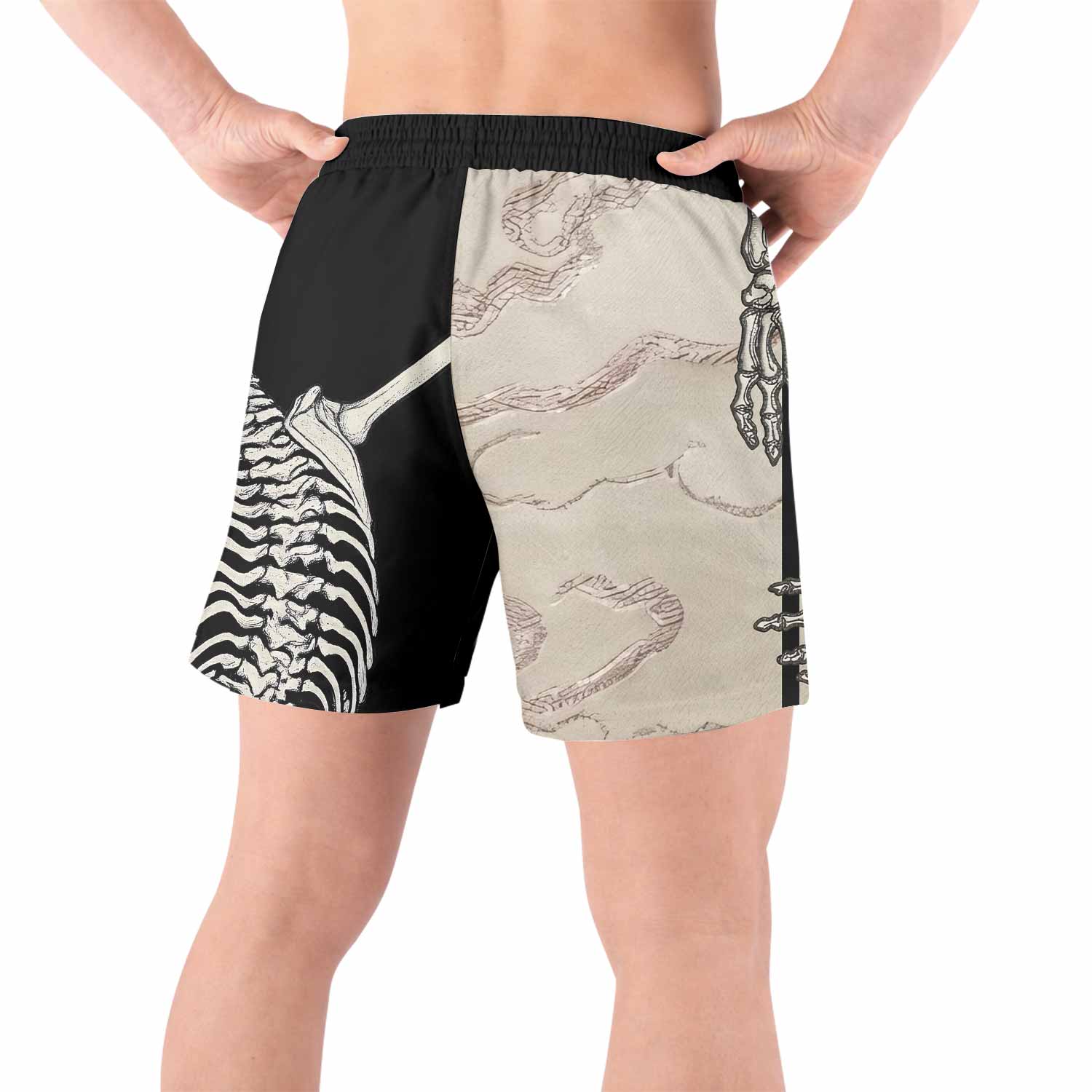 Bare Bones Skeleton Grappling Shorts - back view lifestyle