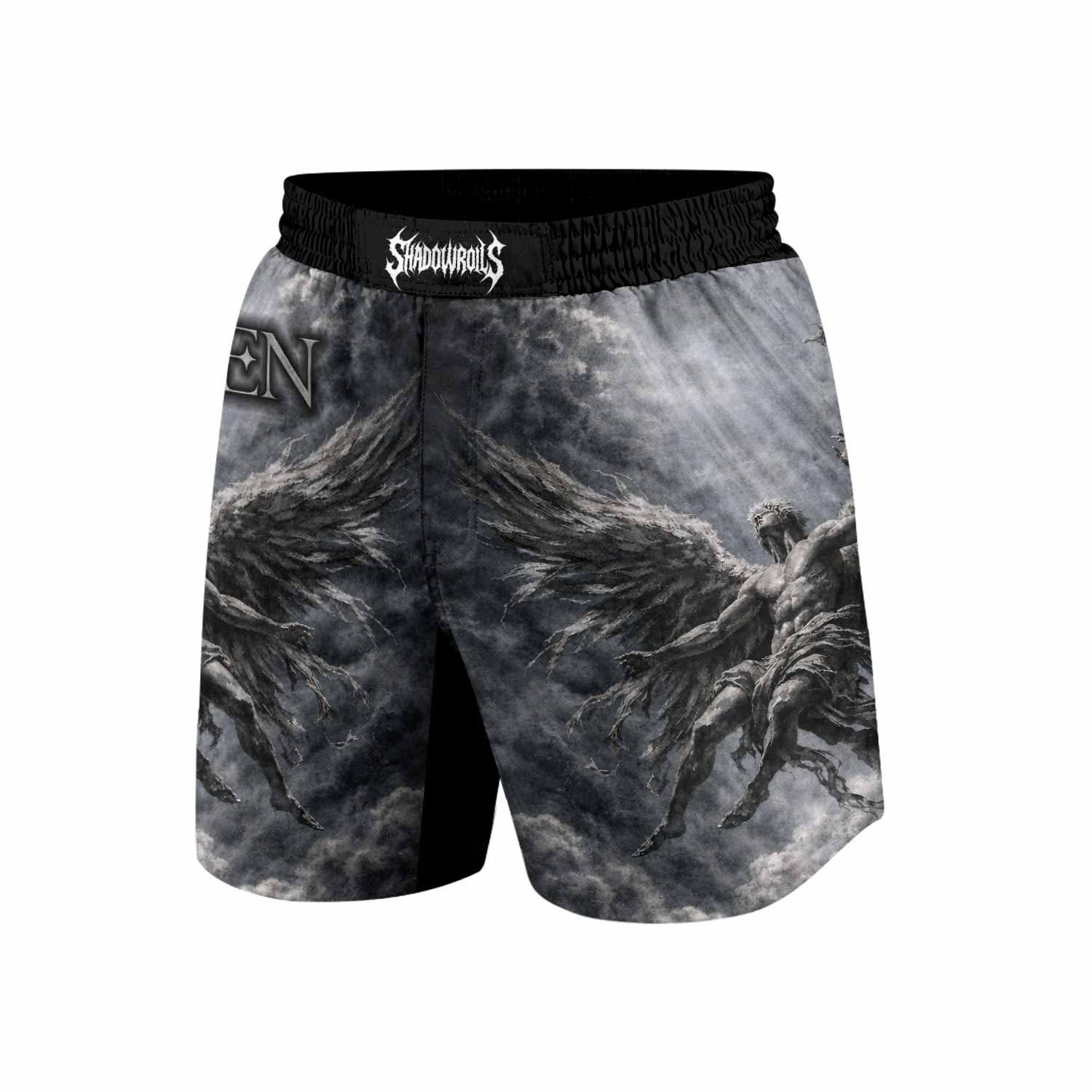 Fallen Angels Grappling Shorts - front view mockup