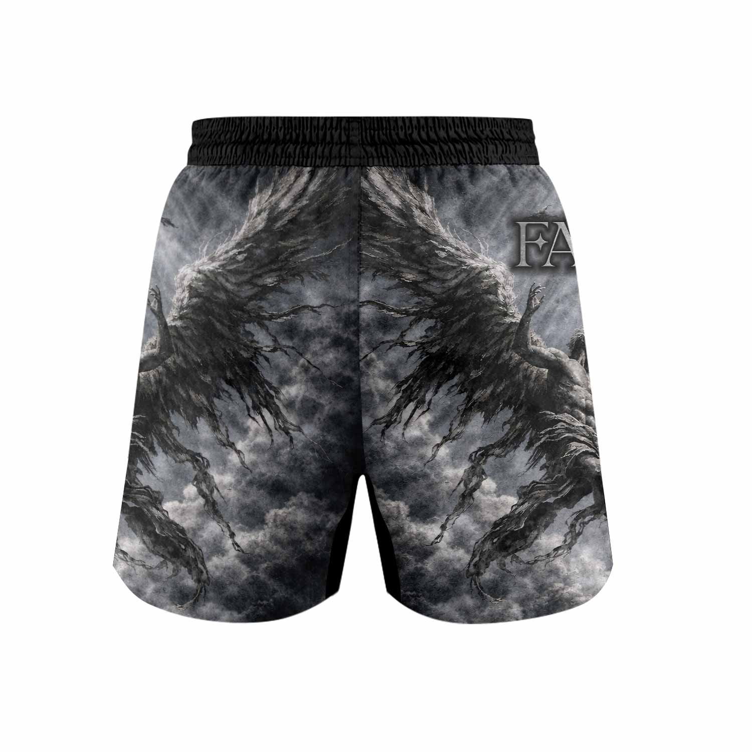 Fallen Angels Grappling Shorts - back view mockup