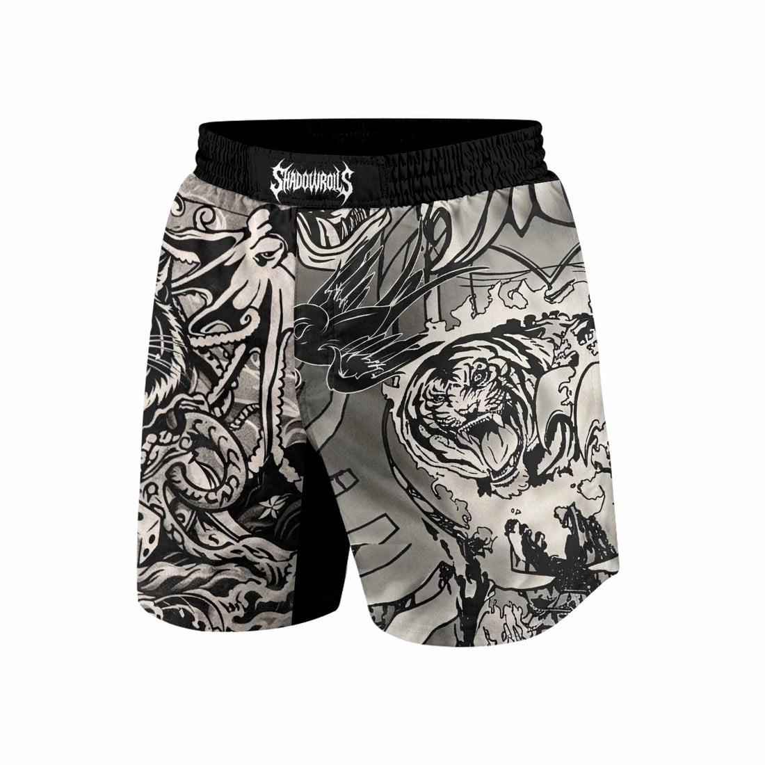 Savage Ocean Irezumi Grappling Shorts - front and back view