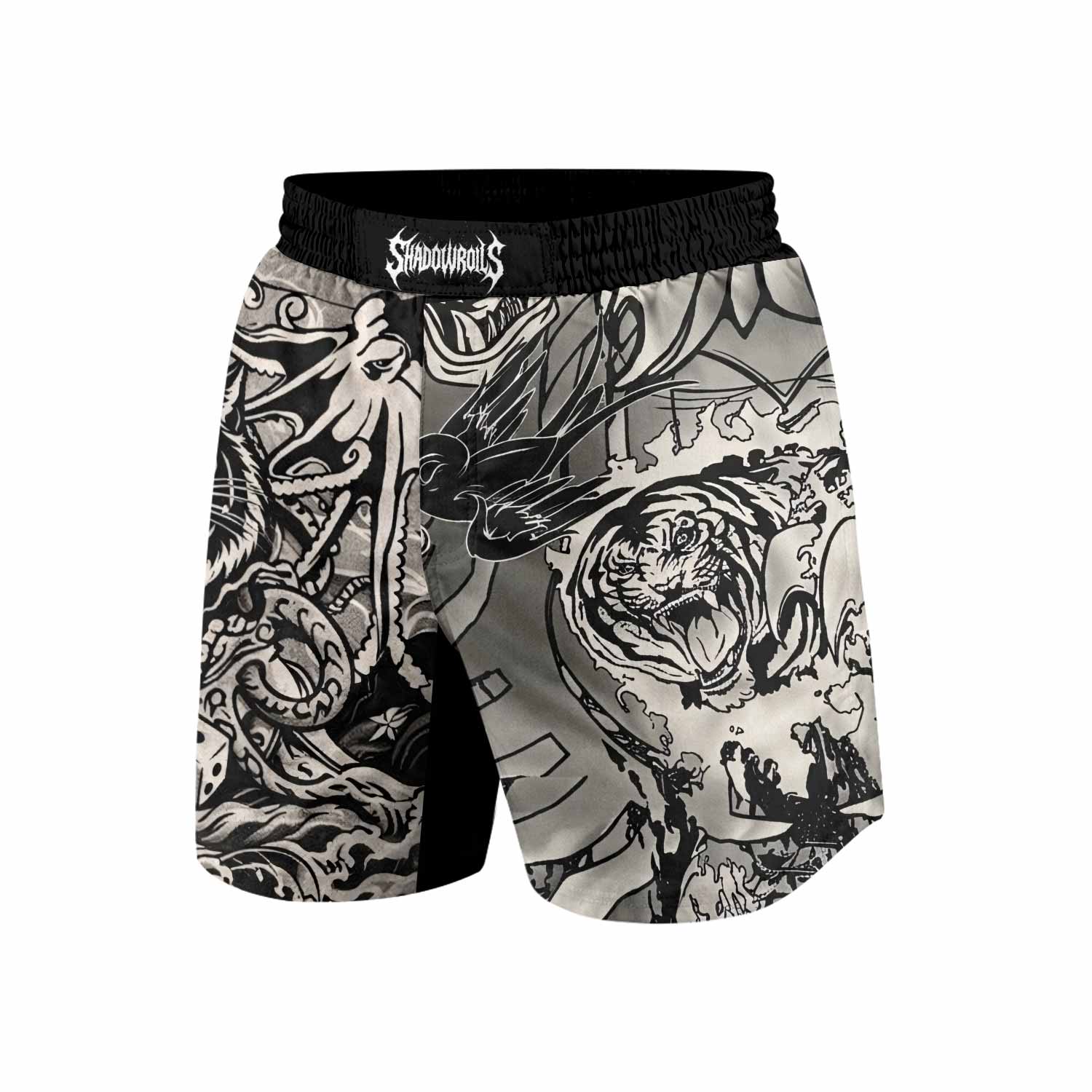 Savage Ocean Irezumi Grappling Shorts - front view mockup