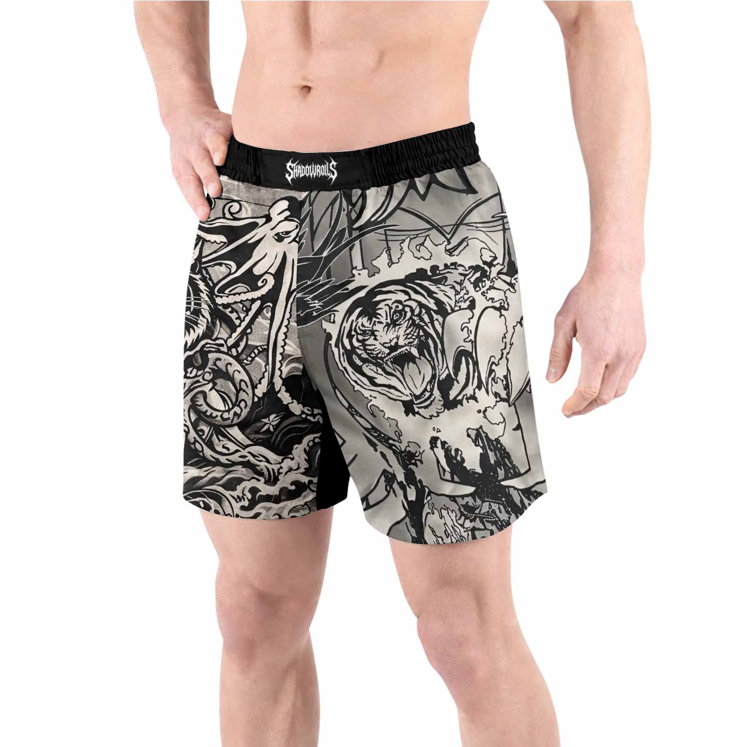 Savage Ocean Irezumi Grappling Shorts - front view lifestyle