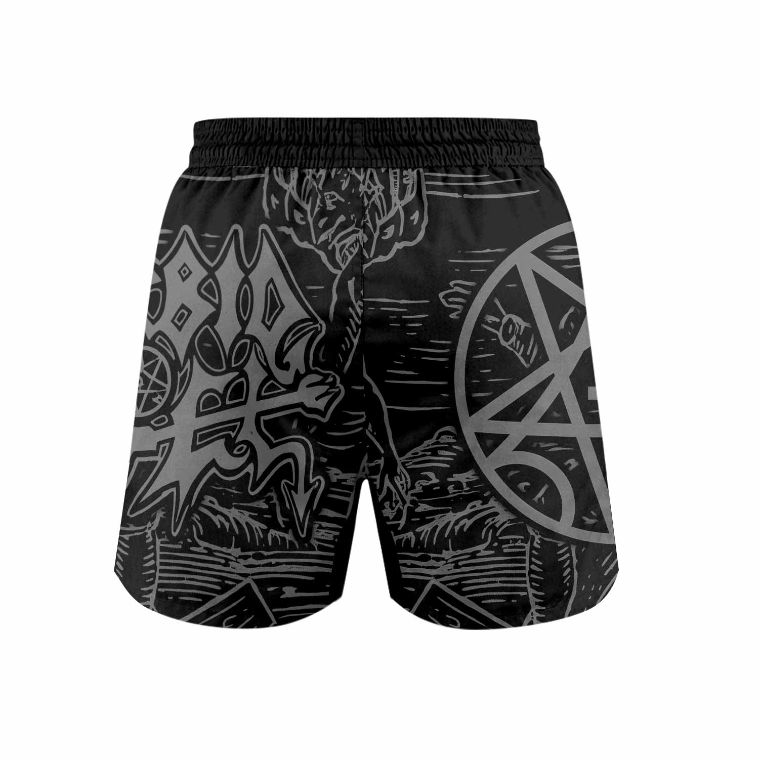 Morbid Angel Unholy Blasphemies Grappling Shorts - back view mockup