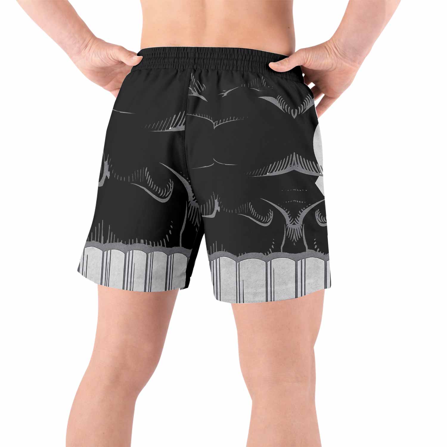 Punisher Skull Tactical Grappling Shorts - back view lifestyle