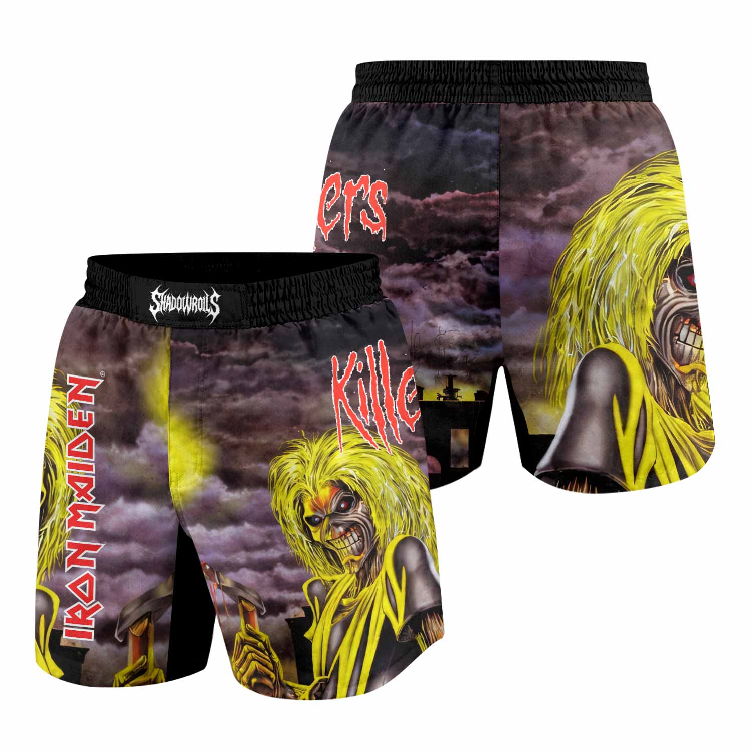 Killers Iron Maiden Grappling Shorts - front and back view