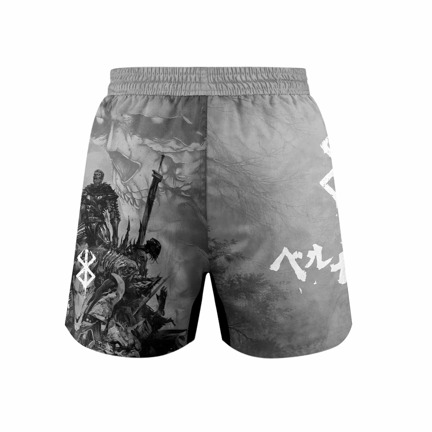 Berserk Guts Sorrow Grappling Shorts - back view mockup