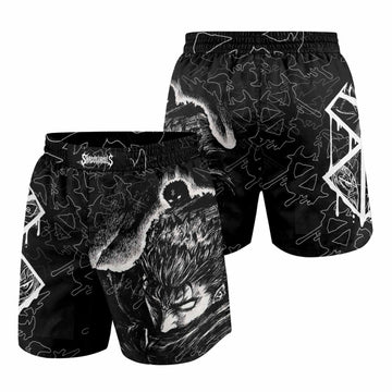 Berserk Forged In Blood Grappling Shorts - front and back view