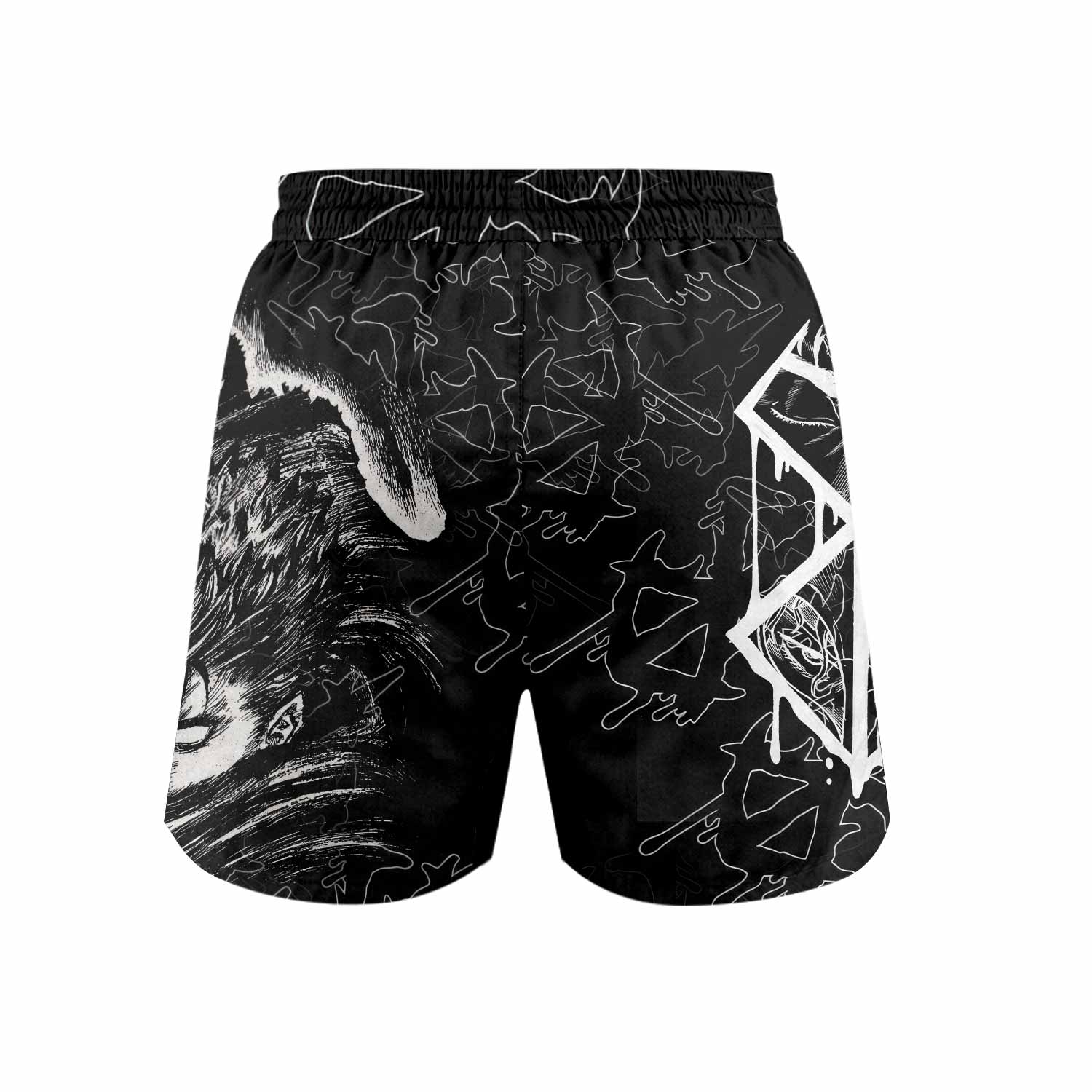 Berserk Forged In Blood Grappling Shorts - back view mockup