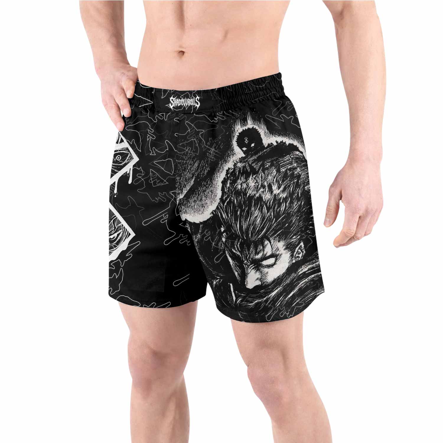 Berserk Forged In Blood Grappling Shorts - front view lifestyle