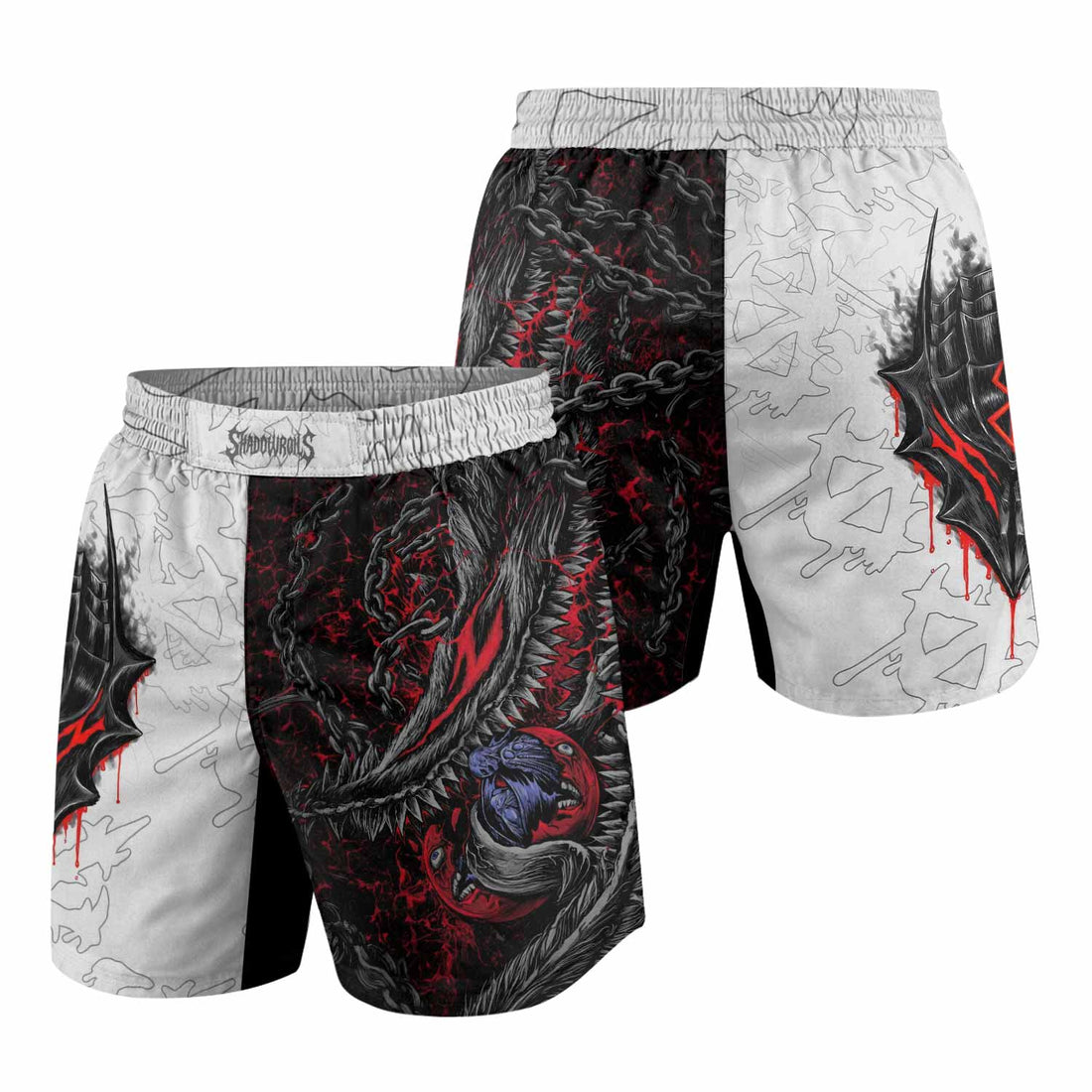 Berserk Berserker Armor Grappling Shorts - front and back view