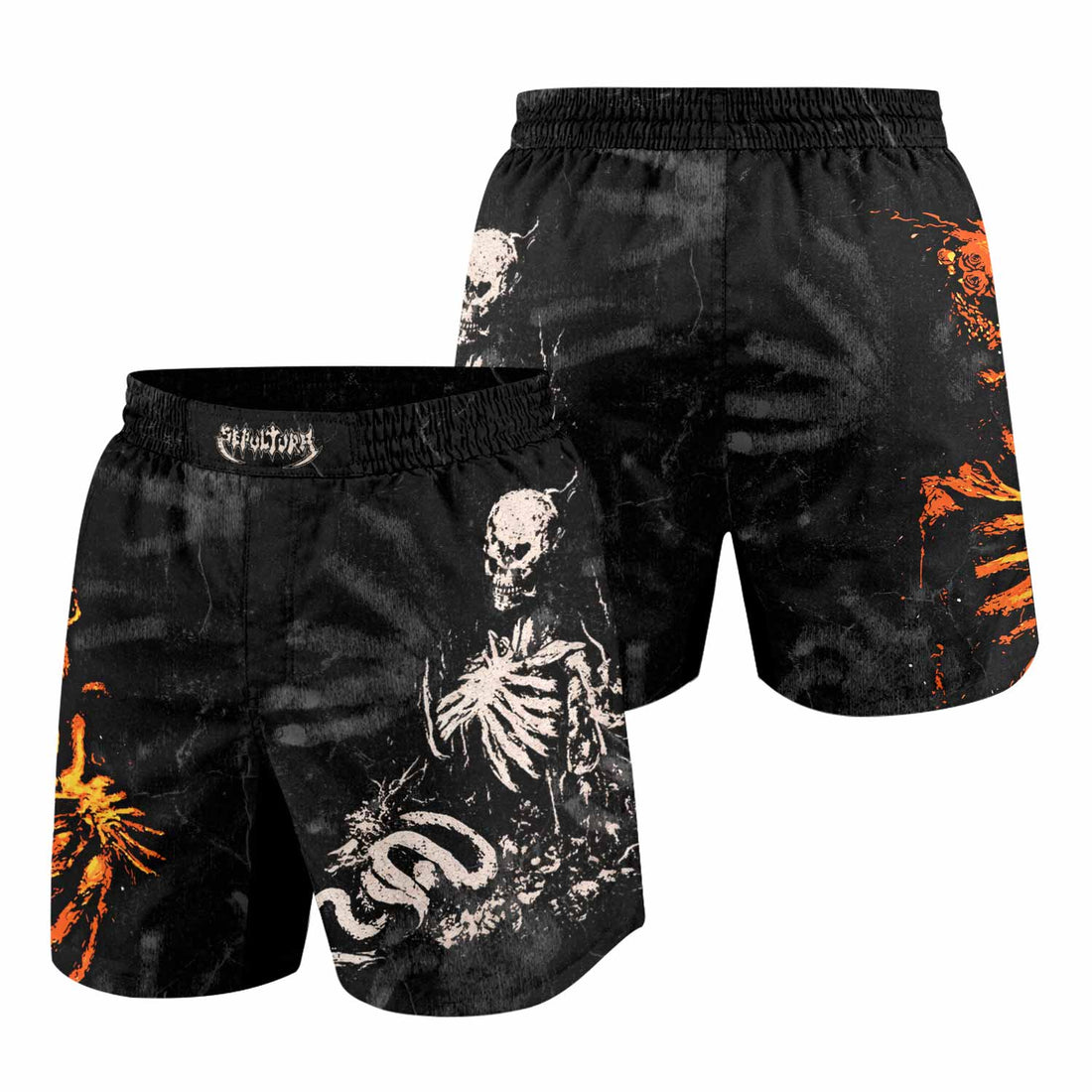 Sepultura Beneath the Remains Grappling Shorts - front and back view