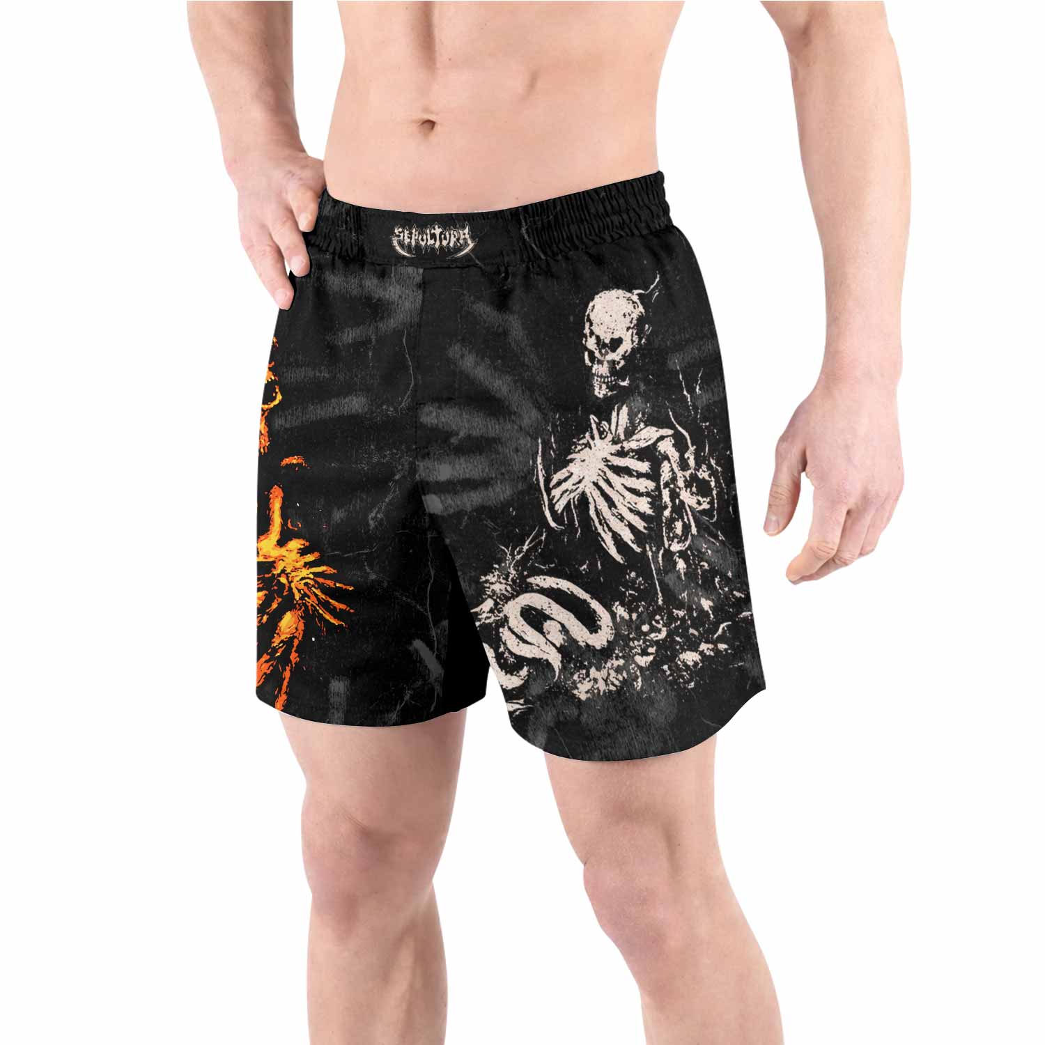Sepultura Beneath the Remains Grappling Shorts - front view lifestyle