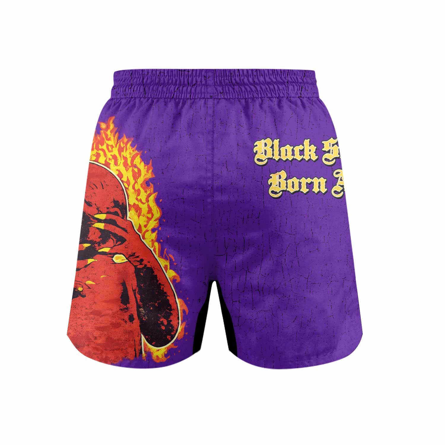 Born Again Black Sabbath Grappling Shorts - back view mockup