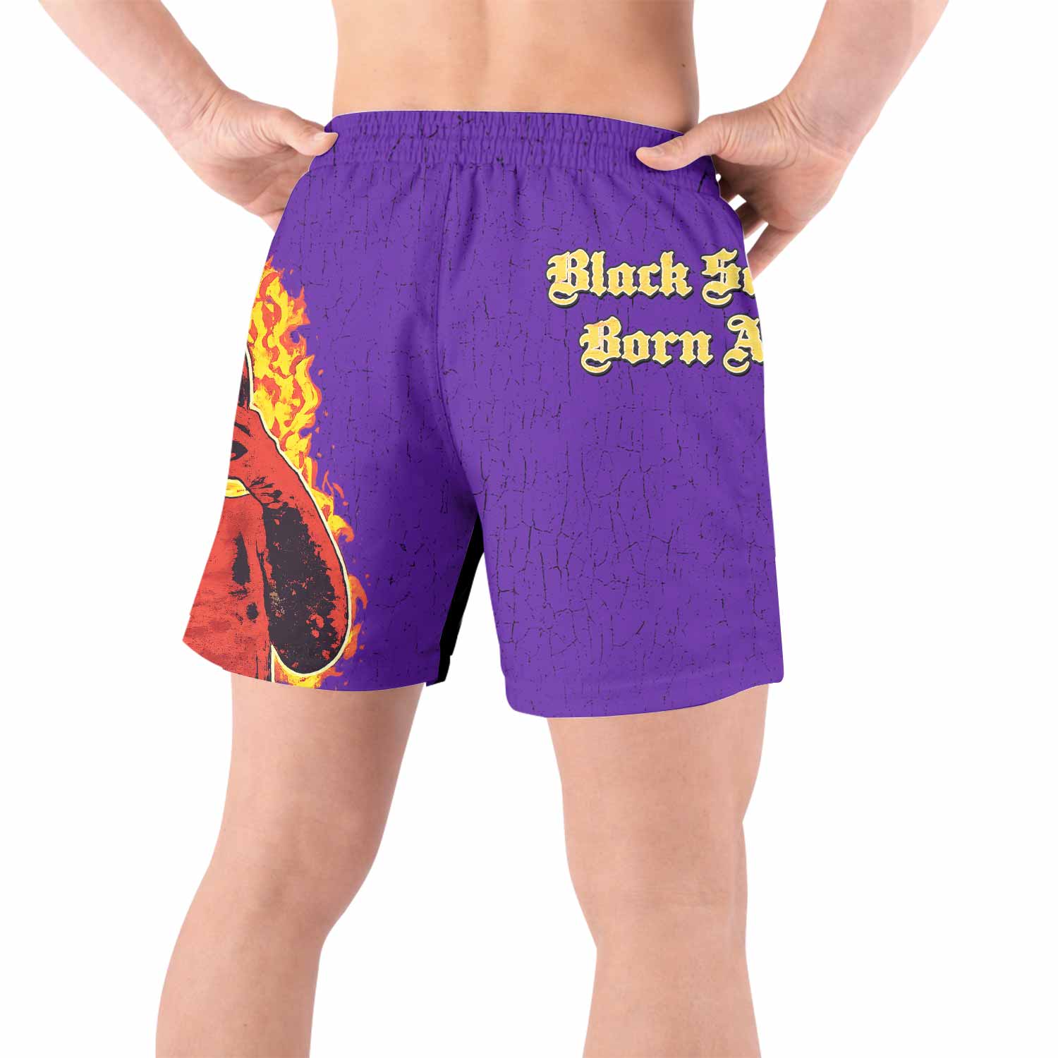Born Again Black Sabbath Grappling Shorts - back view lifestyle
