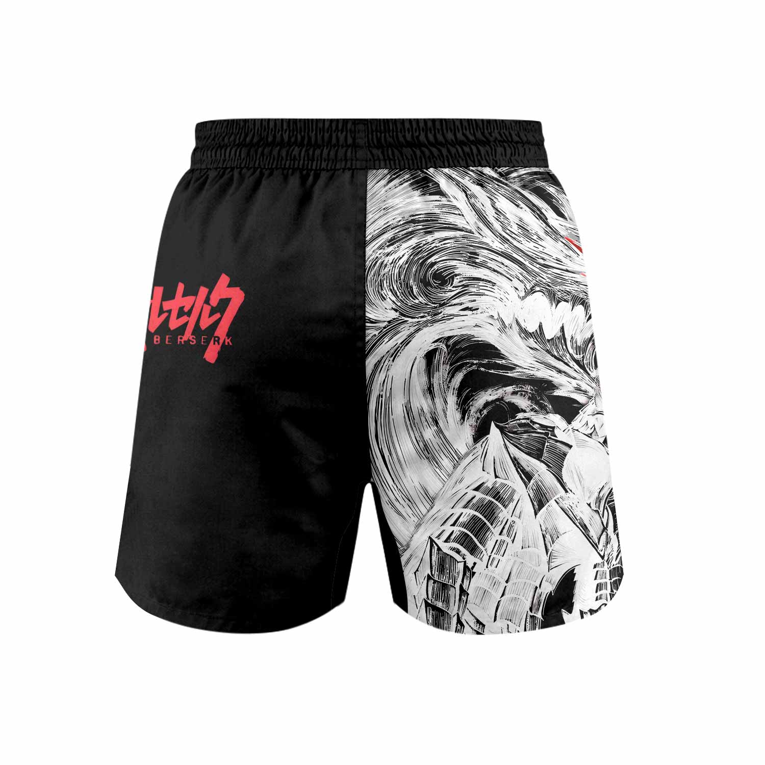 Berserk Guts Berserker Armor Grappling Shorts - back view mockup
