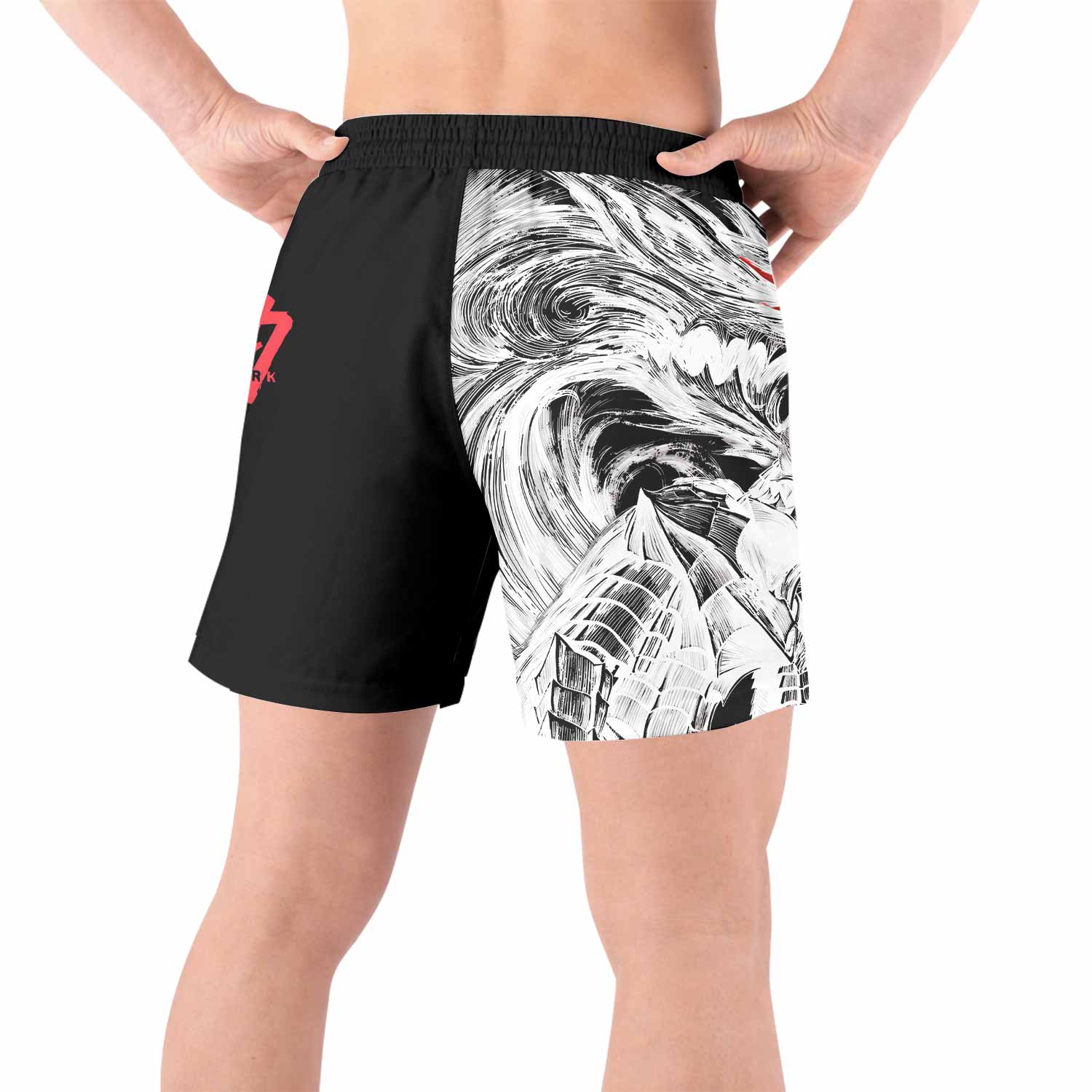 Berserk Guts Berserker Armor Grappling Shorts - back view lifestyle