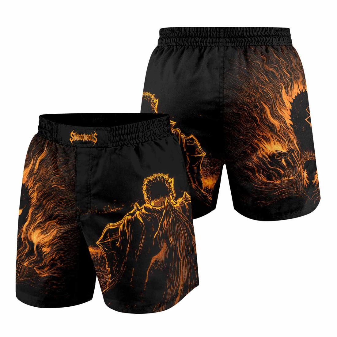 Beast of Darkness Berserk Grappling Shorts - front and back view