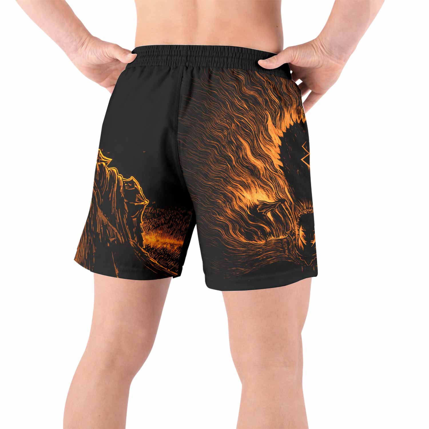 Beast of Darkness Berserk Grappling Shorts - back view lifestyle