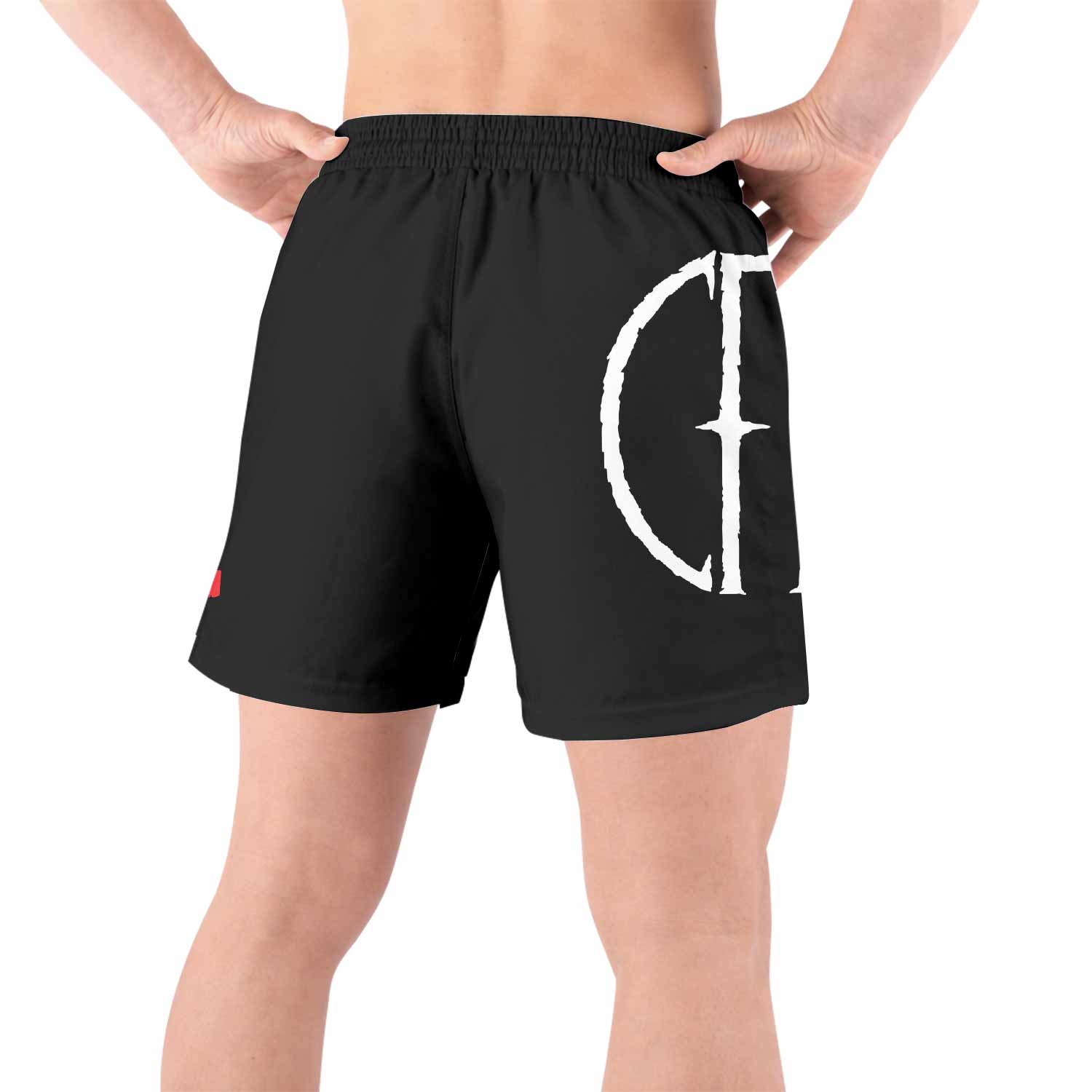 Pantera Cowboys From Hell Logo Grappling Shorts - back view lifestyle