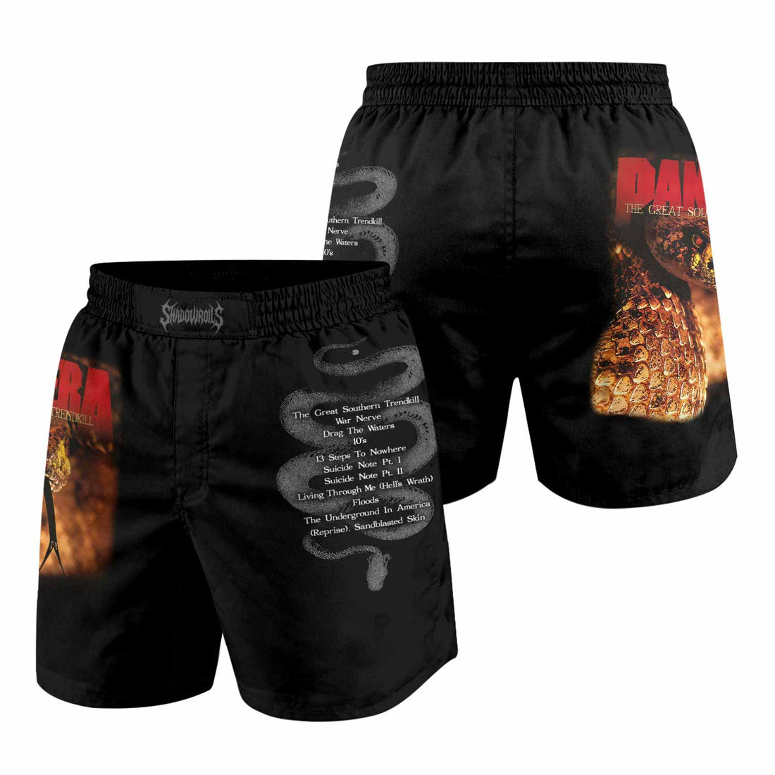 Pantera The Great Southern Trendkill Grappling Shorts - front and back view