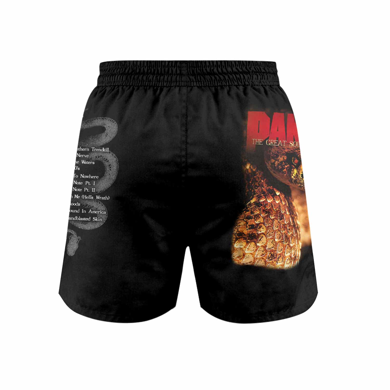 Pantera The Great Southern Trendkill Grappling Shorts - back view mockup