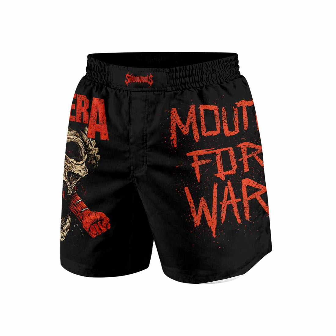 Pantera Mouth for War Grappling Shorts - front and back view