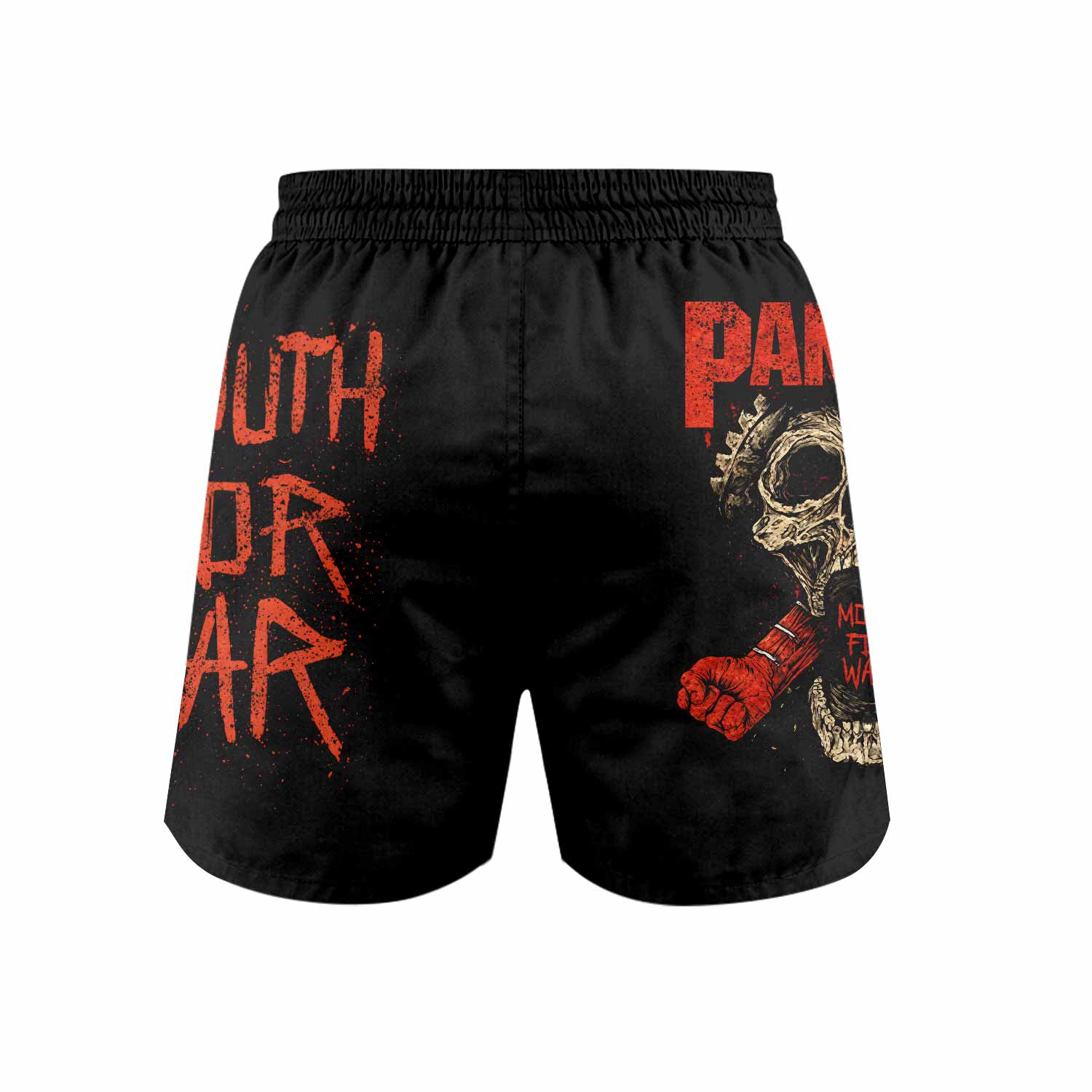 Pantera Mouth for War Grappling Shorts - back view mockup