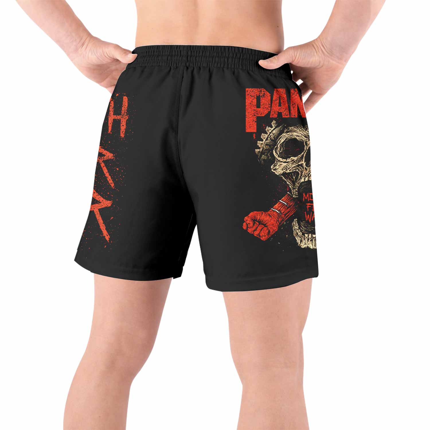Pantera Mouth for War Grappling Shorts - back view lifestyle