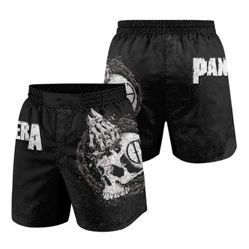 Pantera Walk Skull Grappling Shorts - front and back view