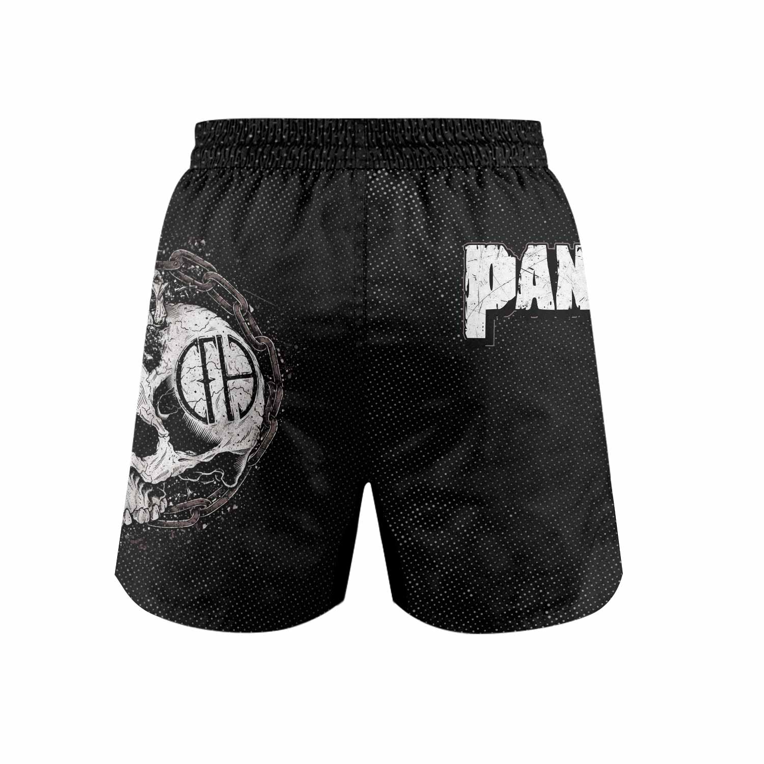 Pantera Walk Skull Grappling Shorts - back view mockup