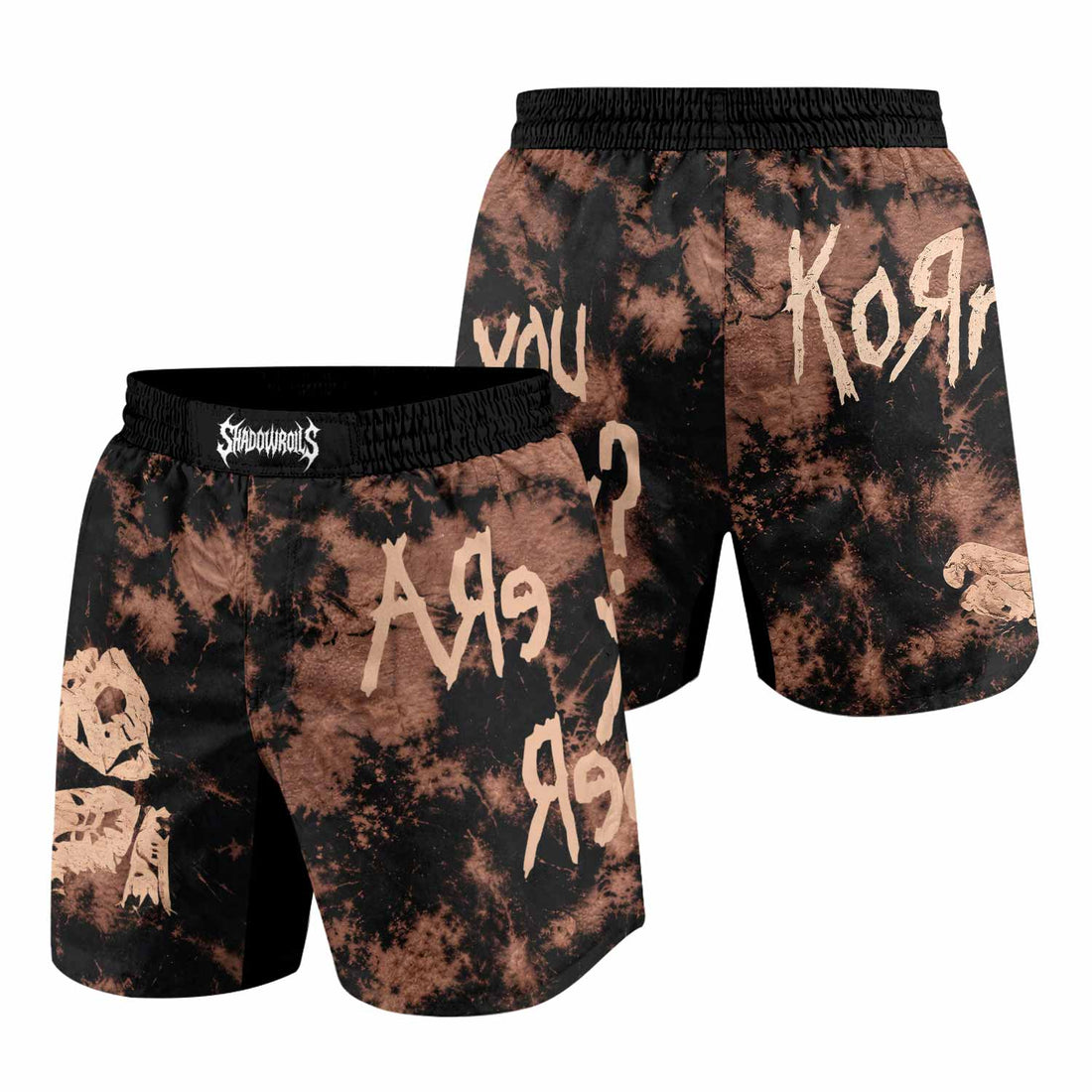 Korn Are You Ready Grappling Shorts - front and back view