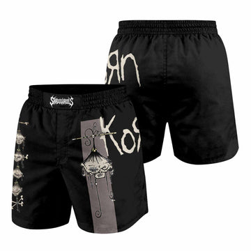 Korn Gothic Spine Grappling Shorts - front and back view