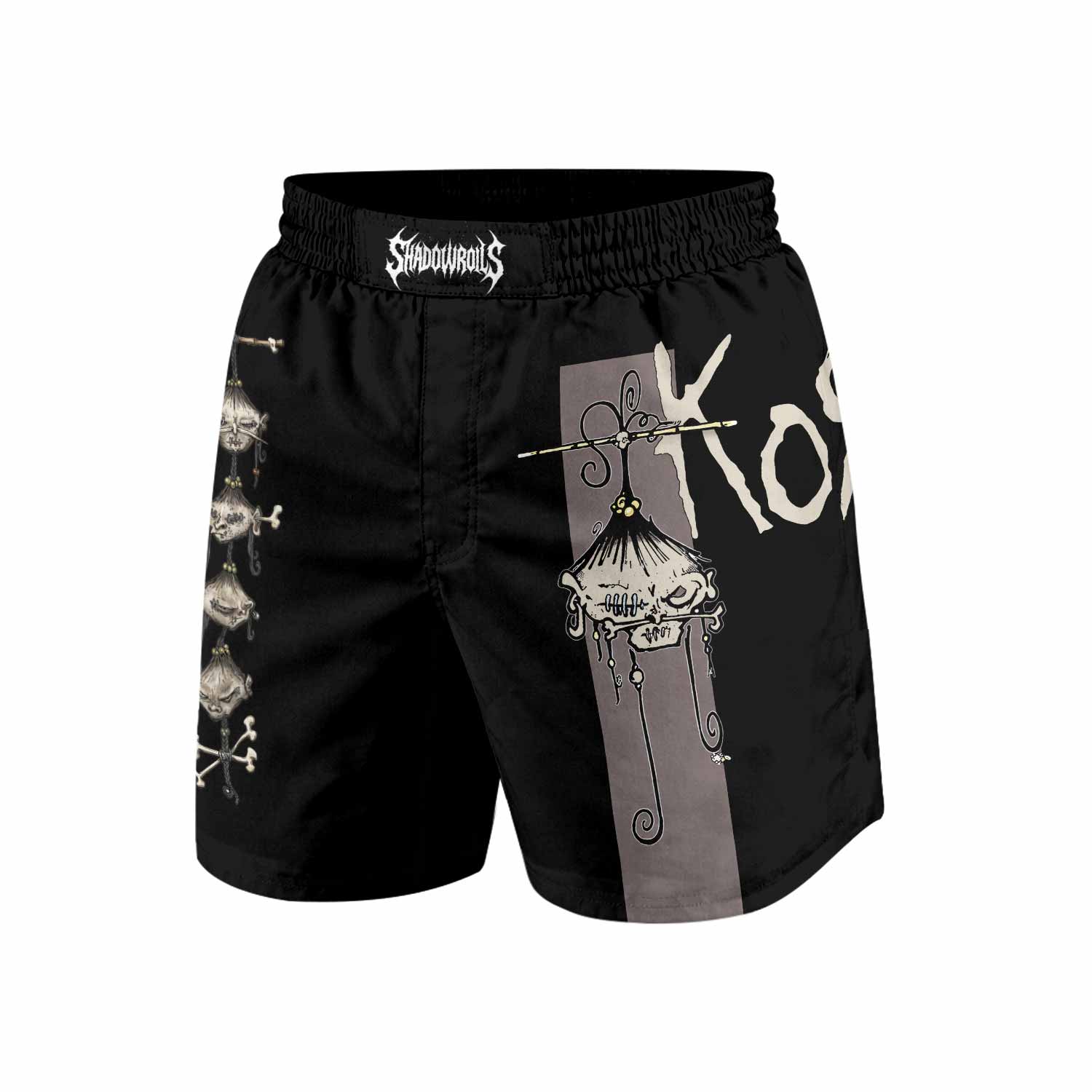 Korn Gothic Spine Grappling Shorts - back view mockup