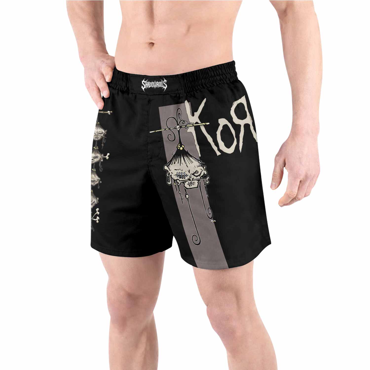 Korn Gothic Spine Grappling Shorts - front view lifestyle
