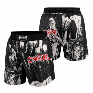 Cannibal Corpse Horror Grappling Shorts - front and back view