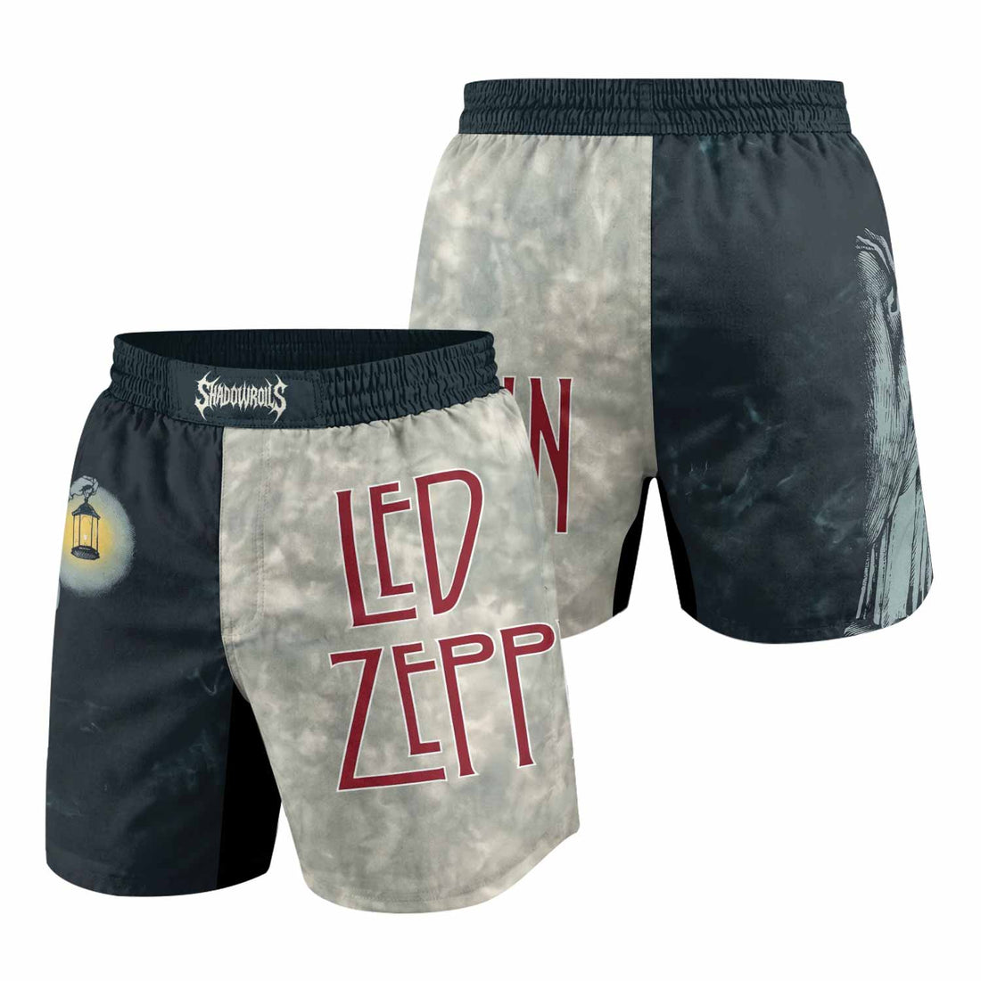 Led Zeppelin The Hermit Grappling Shorts - front and back view