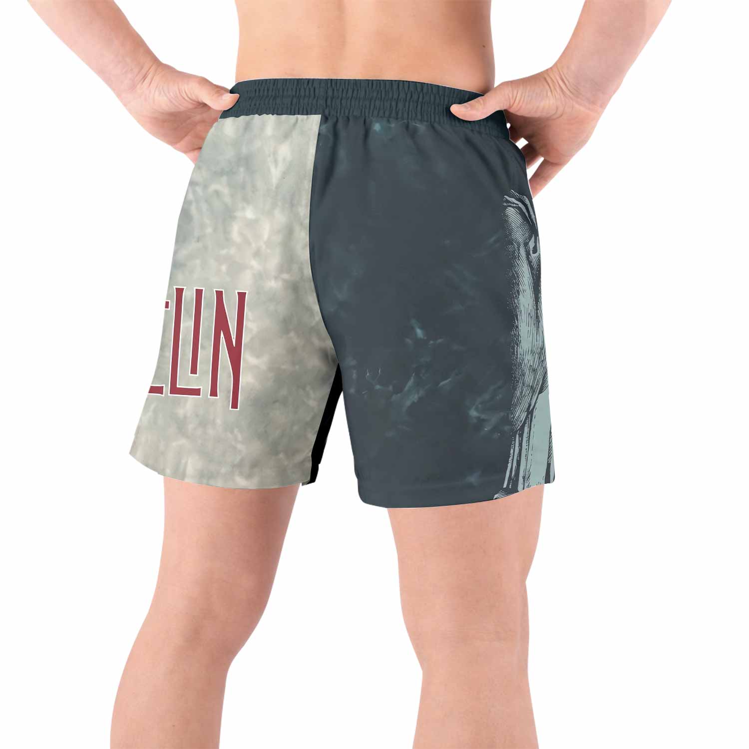 Led Zeppelin The Hermit Grappling Shorts - back view lifestyle