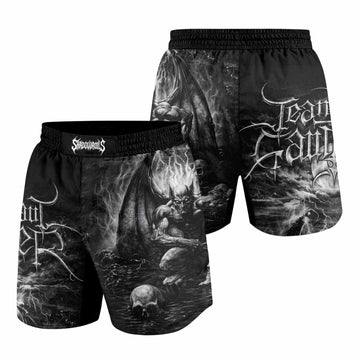 Jean Paul Gaultier Satan Grappling Shorts - front and back view