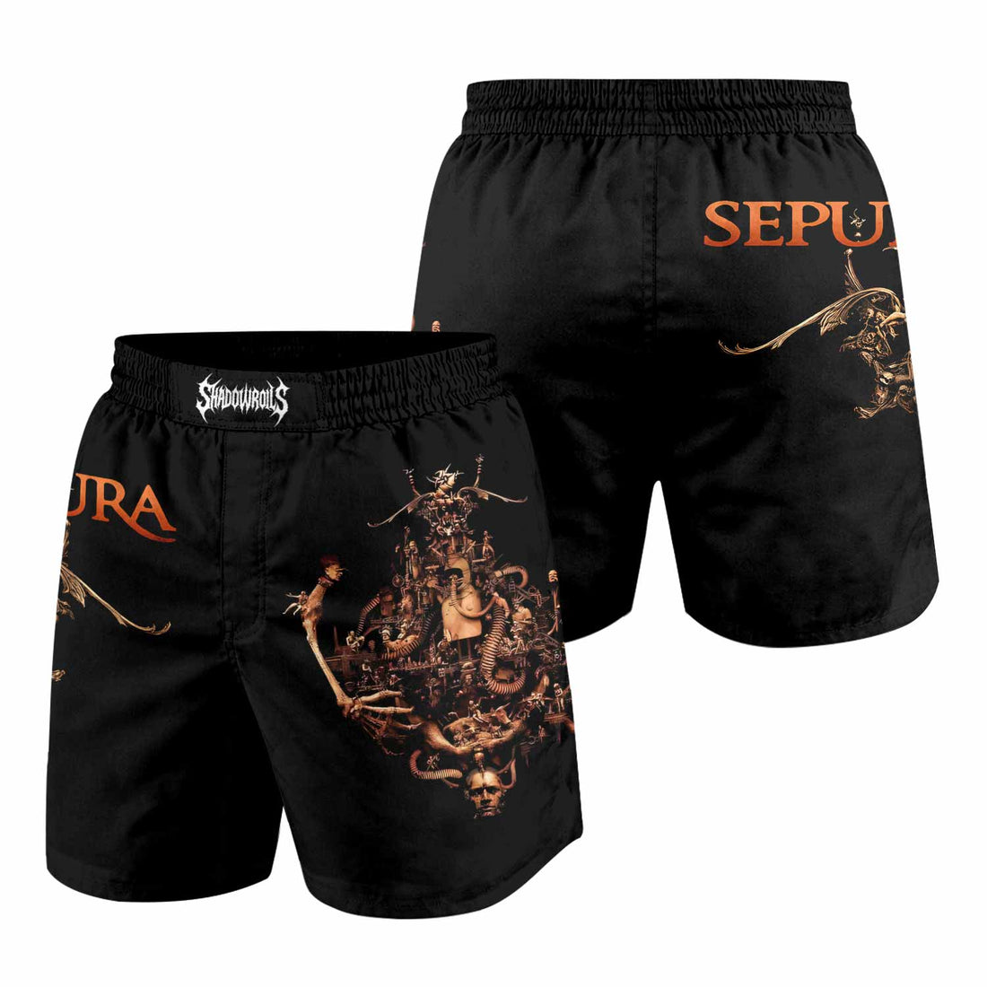 Sepultura A-Lex Grappling Shorts - front and back view